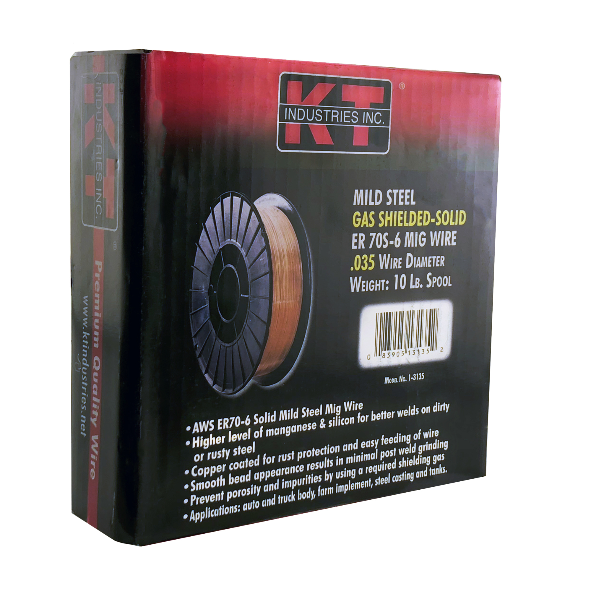K-T Industries MIG Welding Wire — ER70S-6, 0.035in. Diameter, 10 Lb. Spool, Model# 1-3135